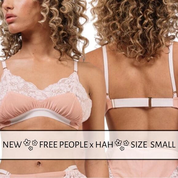 Free People X We Are HAH Lounge Lace BraletteCopper Rosa Size Small‎ NEW - Picture 1 of 9